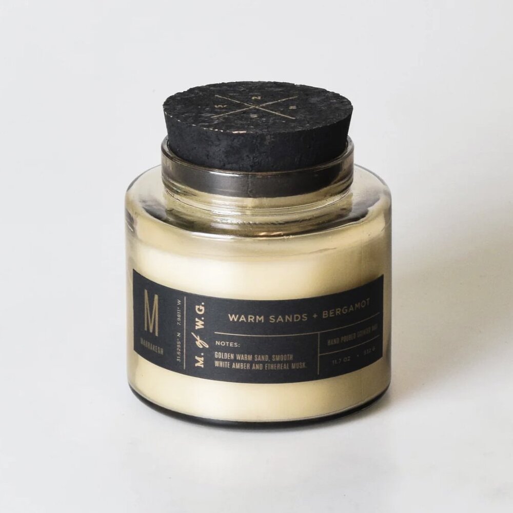 NEW M. of W.G. Warm Sands + Bergamot Scented Jar Candle With Lid - 11.7 oz